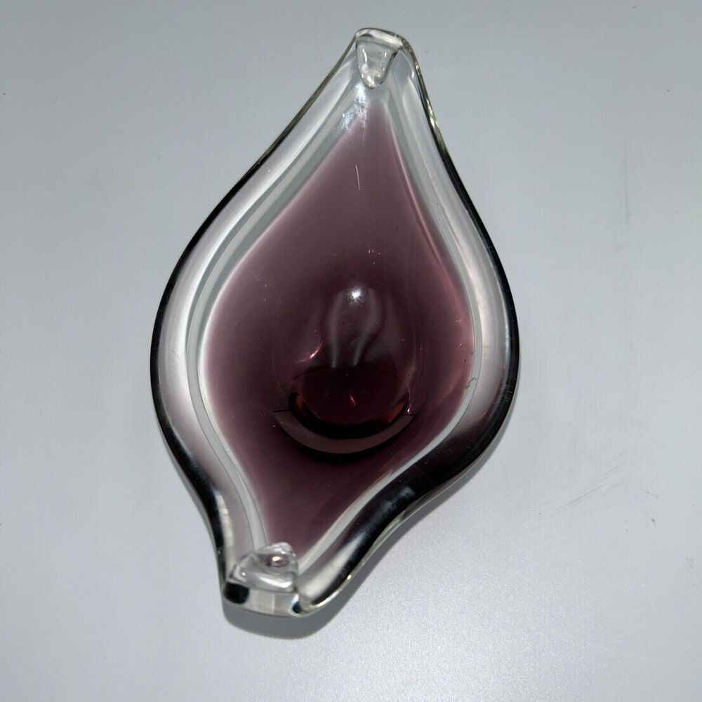 Paul Kedelv - Coquille Flygsfors Pink Purple Art Glass Bowl 1950s- 3 piece set - Picture 7 of 16